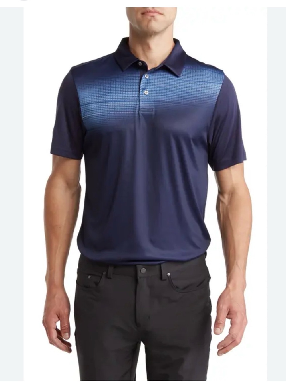 PGA Tour Pro Series $68 Polo‎ Shirt Men's XXL Gradient Blue Athletic Fit Golf